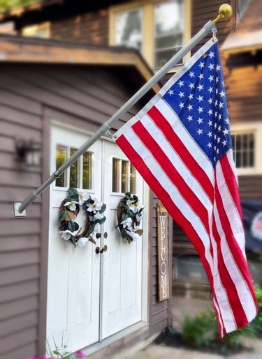 Phoenix 6FT Commercial Aluminum Outrigger Flag Pole Set USA Flag